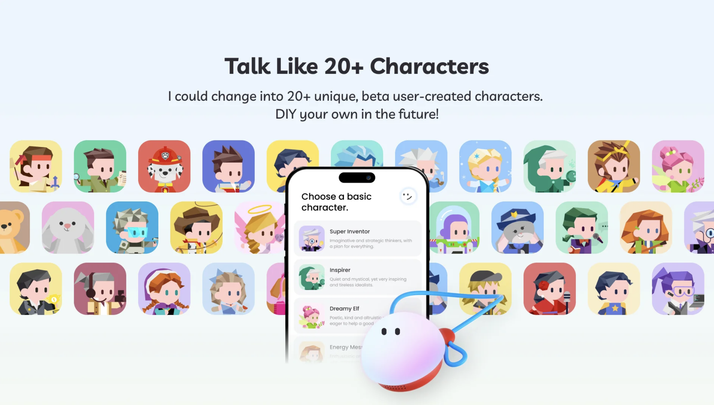 Haivivi Palアプリでキャラクターを選ぶ画面