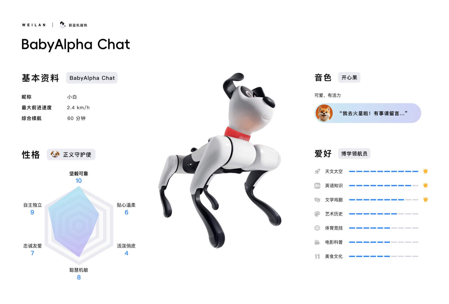 BabyAlpha Chatの公式仕様イメージ